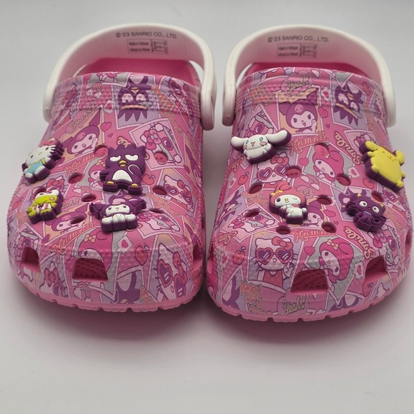 Crocs Hello Kitty Sanrio Clogs Womens 8 Pink Kawaii Jibbitz Limited Edition - Picture 2 of 11